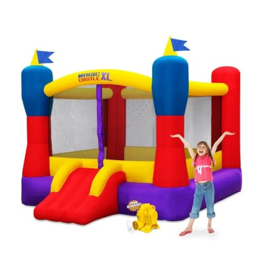 Magic Castle XL10 Inflatable Bouncer with Blower Premium Quality Large Holds 5 Fast Setup