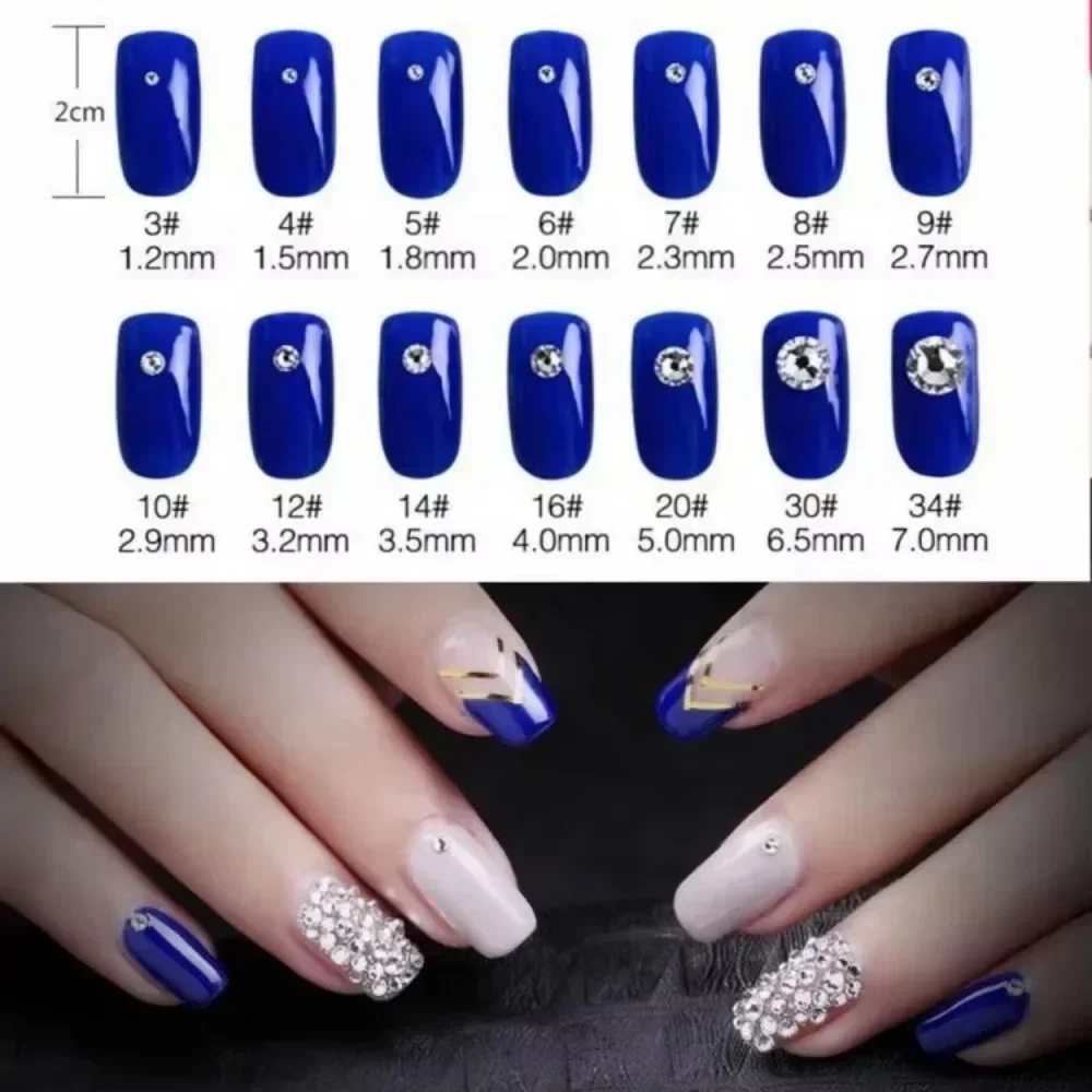 Sparkly SS3-SS20 GSHA Loose Rhinestones Swarovsky Non-HotFix Golden Shadow Glass Flatback Nail Art Stones Gems 1440Pcs/bag P22#