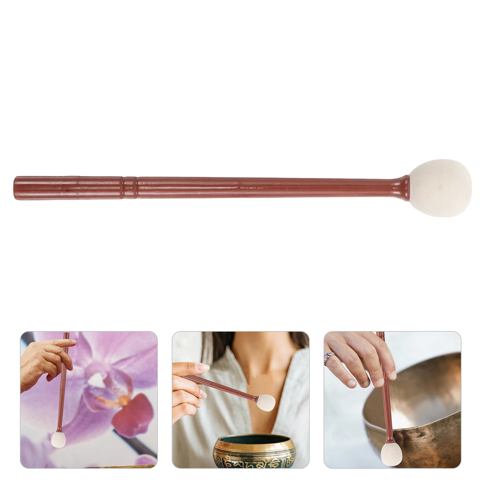 

2pcs Wood Mallets 3.5-4 Inch Handmade Meditation Chanting Sticks Classic Design Durable Spiritual Percussion