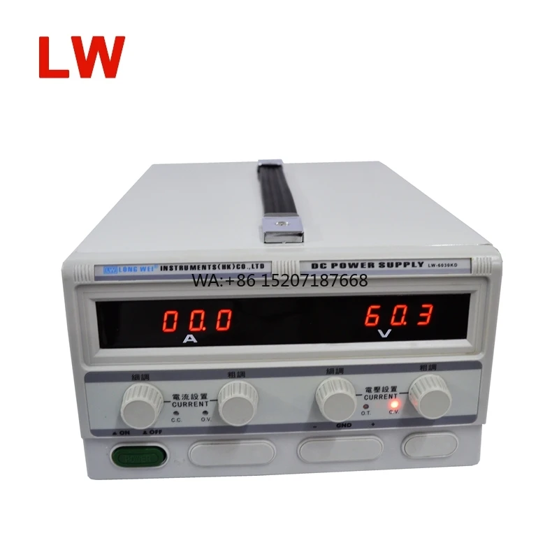 

Factory Directly Sales LW-60100KD 60V 100A 6KW Adjustable Variable DC Power Source Digital Adjustable Lab Test Power Supply