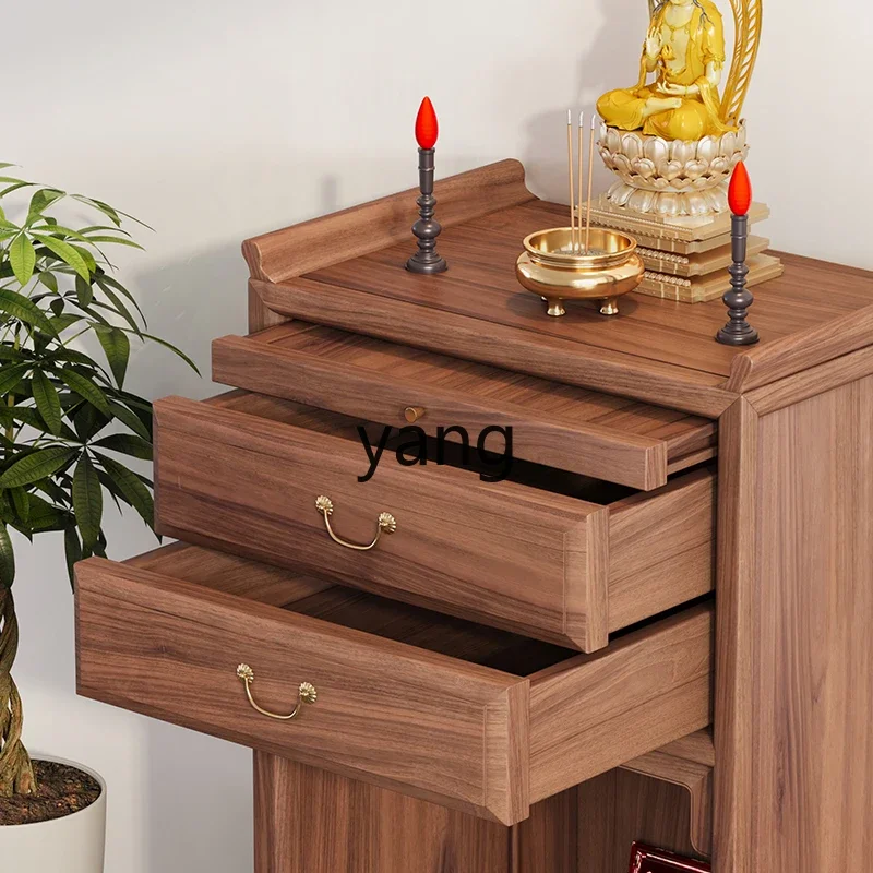 LH black walnut offering table incense table household solid wood offering table Buddhist platform