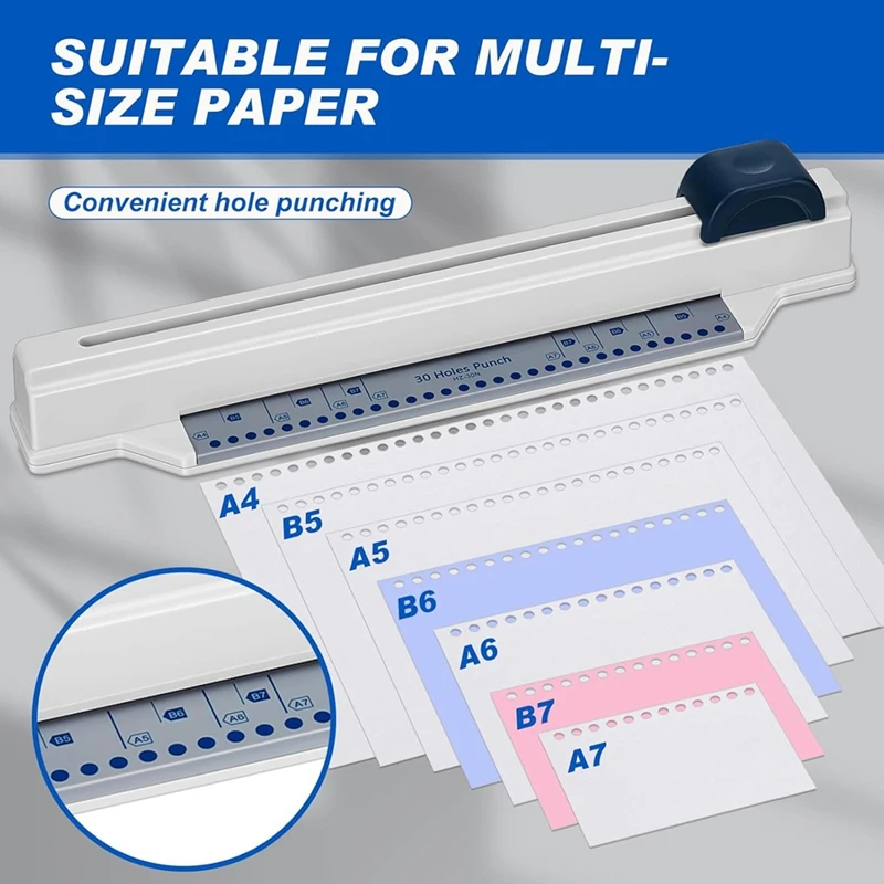 Spiral Binder Desktop Binding Hole Punch for Shop Office A4 A5 A6 A7 B5 B7 Paper Scrapbook with 5 Sheet Punch Capacity-TCES