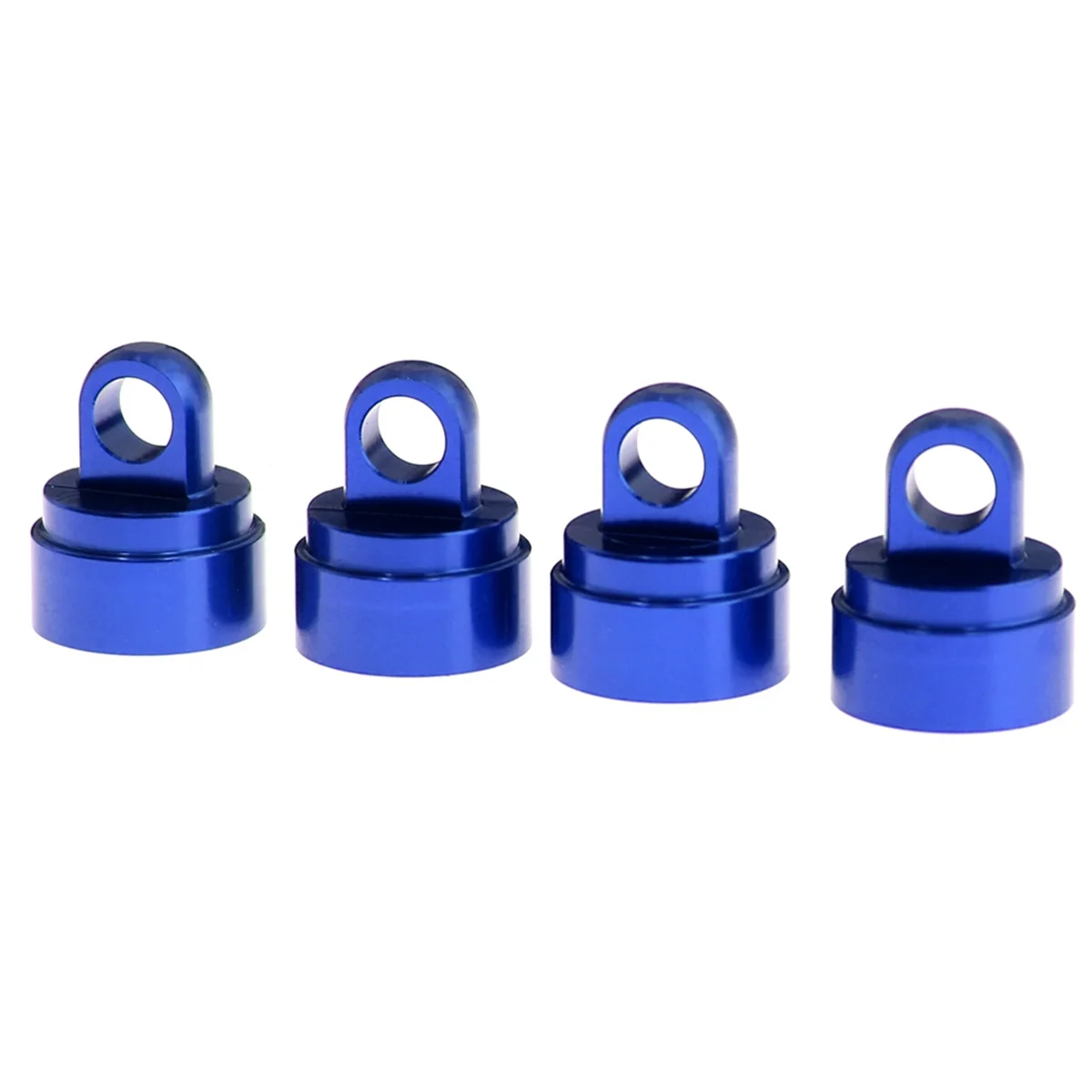 4PCS Machined Alloy Shock Caps Shock Bladder Bottoms Washers Pivot Balls for Traxxas Slash 2WD 4WD,Blue