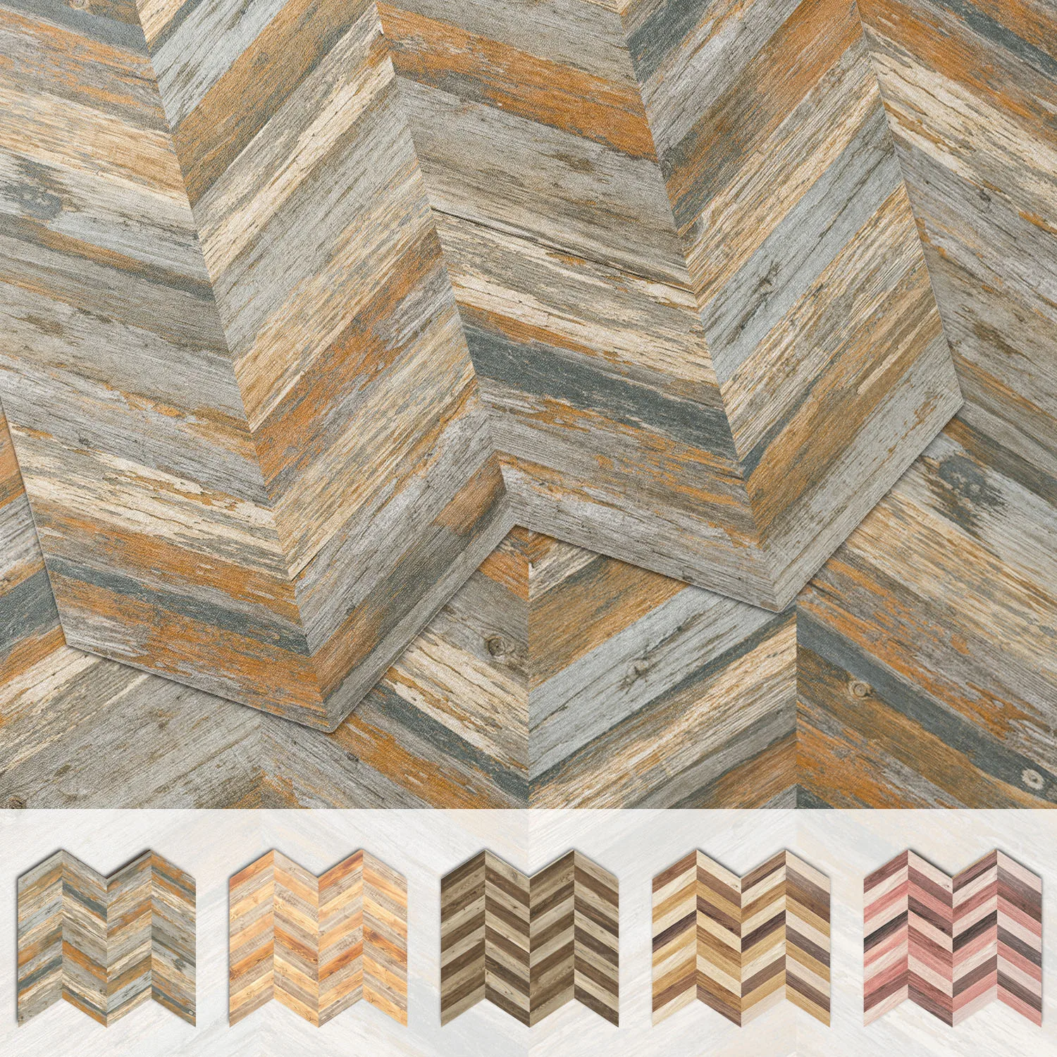 Herringbone Wood Grain Self Adhesive Wall Sticker 30cm Waterproof Removable Vinyl Floor Decals Home Renovation