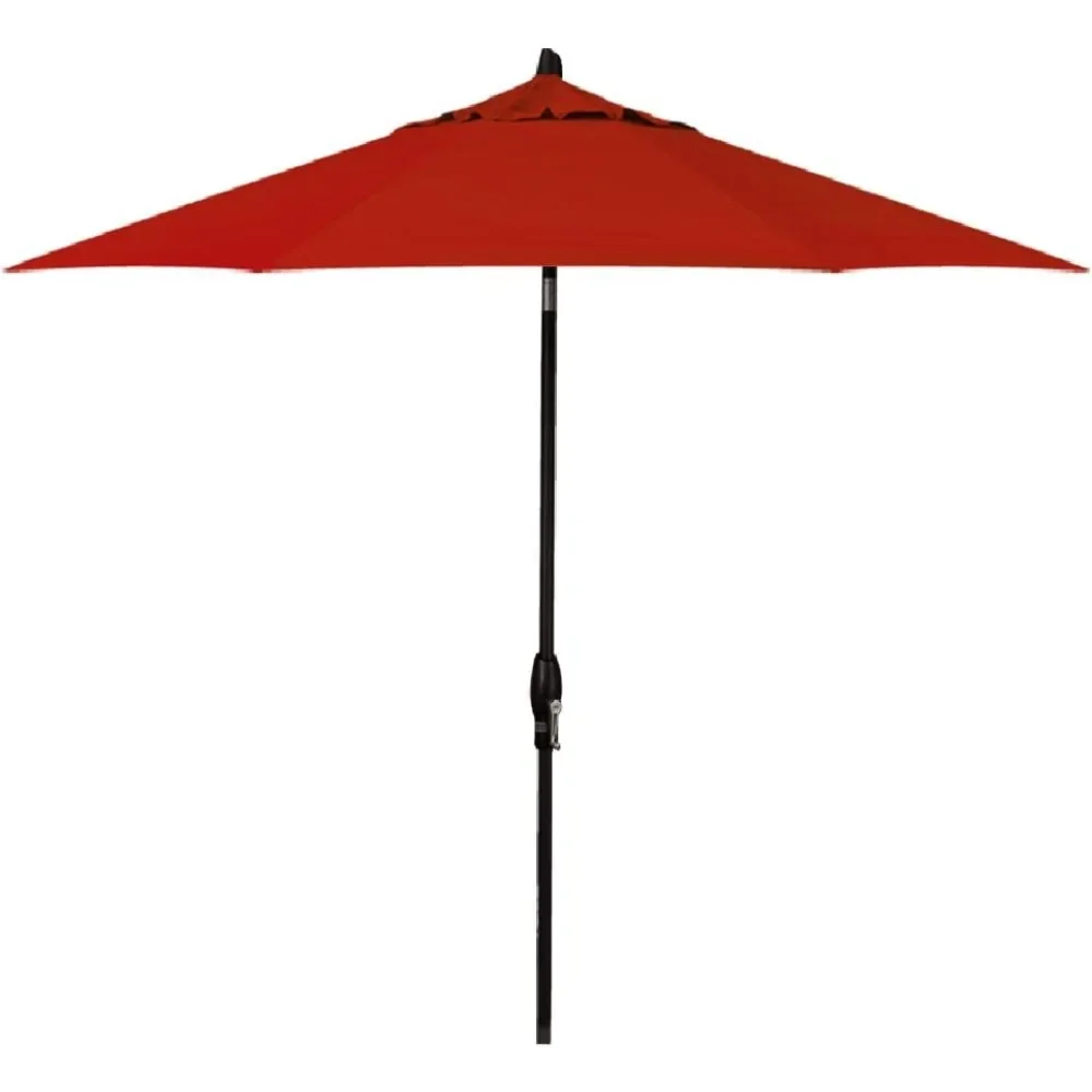 Treasure Garden 9-Foot (Model 810) Deluxe Auto-Tilt Market Umbrella with Black Frame and Sunbrella Fabric: Jockey Red