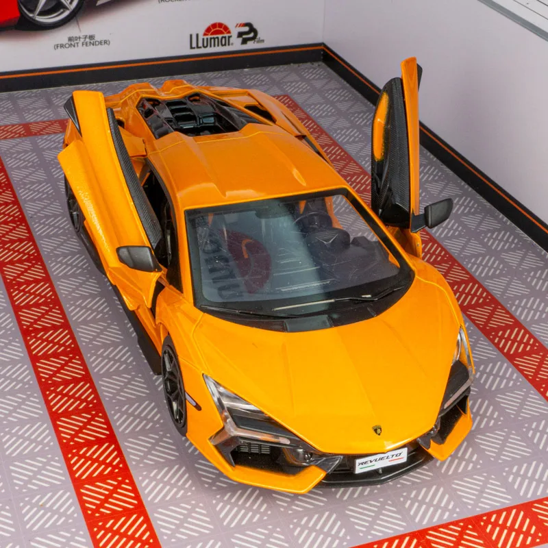 

New 1:24 Lamborghini Revuelto Supercar Alloy Diecast Car Model Sound and Light Children Toy Collectibles Ornaments Birthday Gift