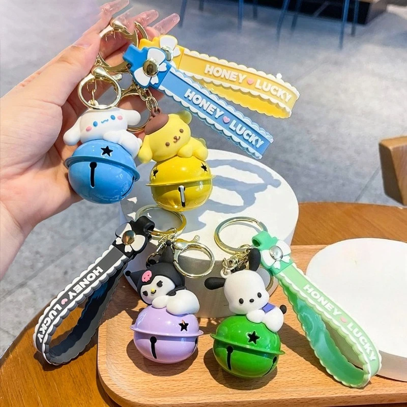 

Hello Kitty Keychain Cute Cartoon Bell Keychain Backpack Accessories Travel Women Supplies Desktop Decoration Student Wholesale