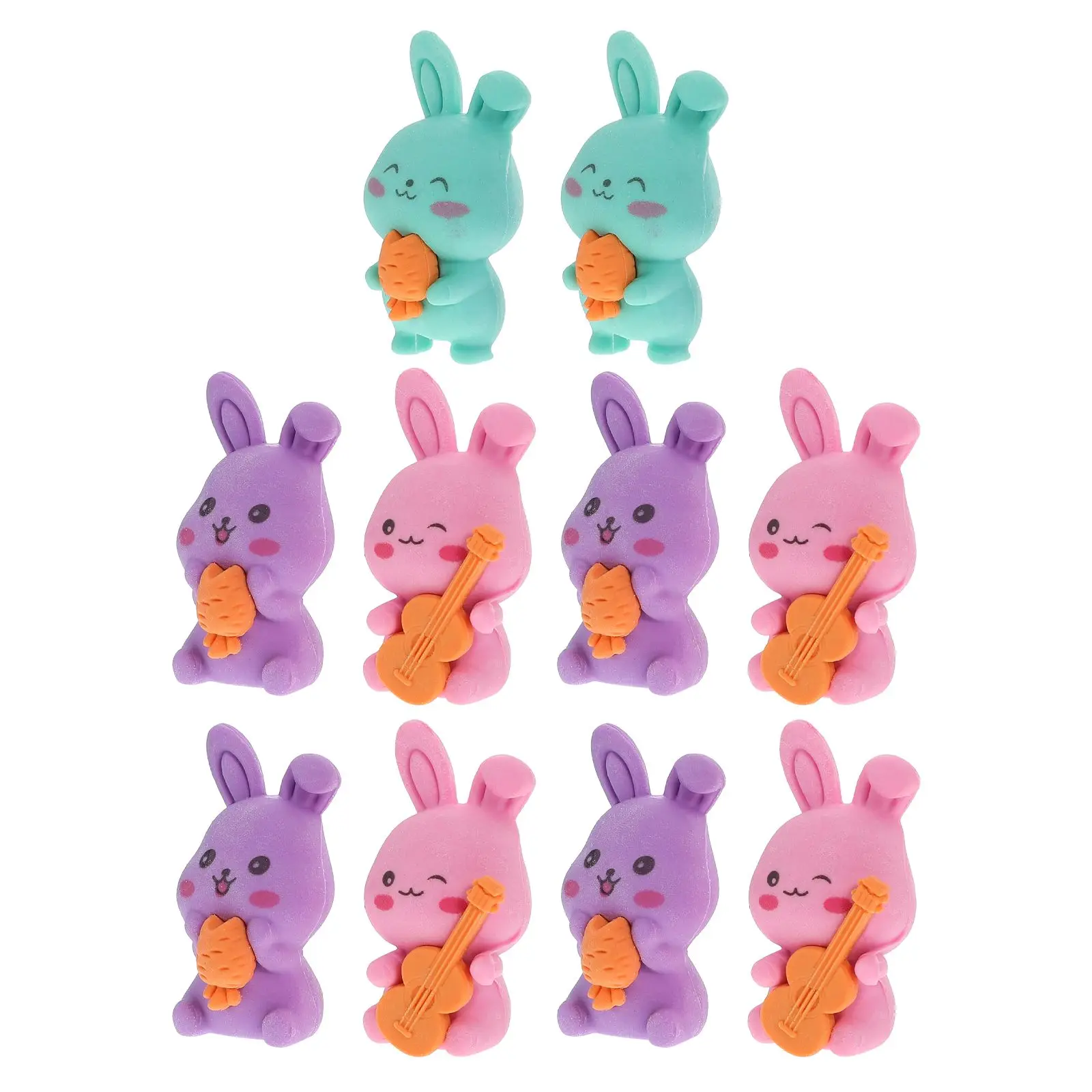 10 sztuk królik gumki śliczne dziecięce artykuły szkolne Mini kształt prezenty upominki na przyjęcie akcesoria studenckie zasoby nauczyciela kreskówka