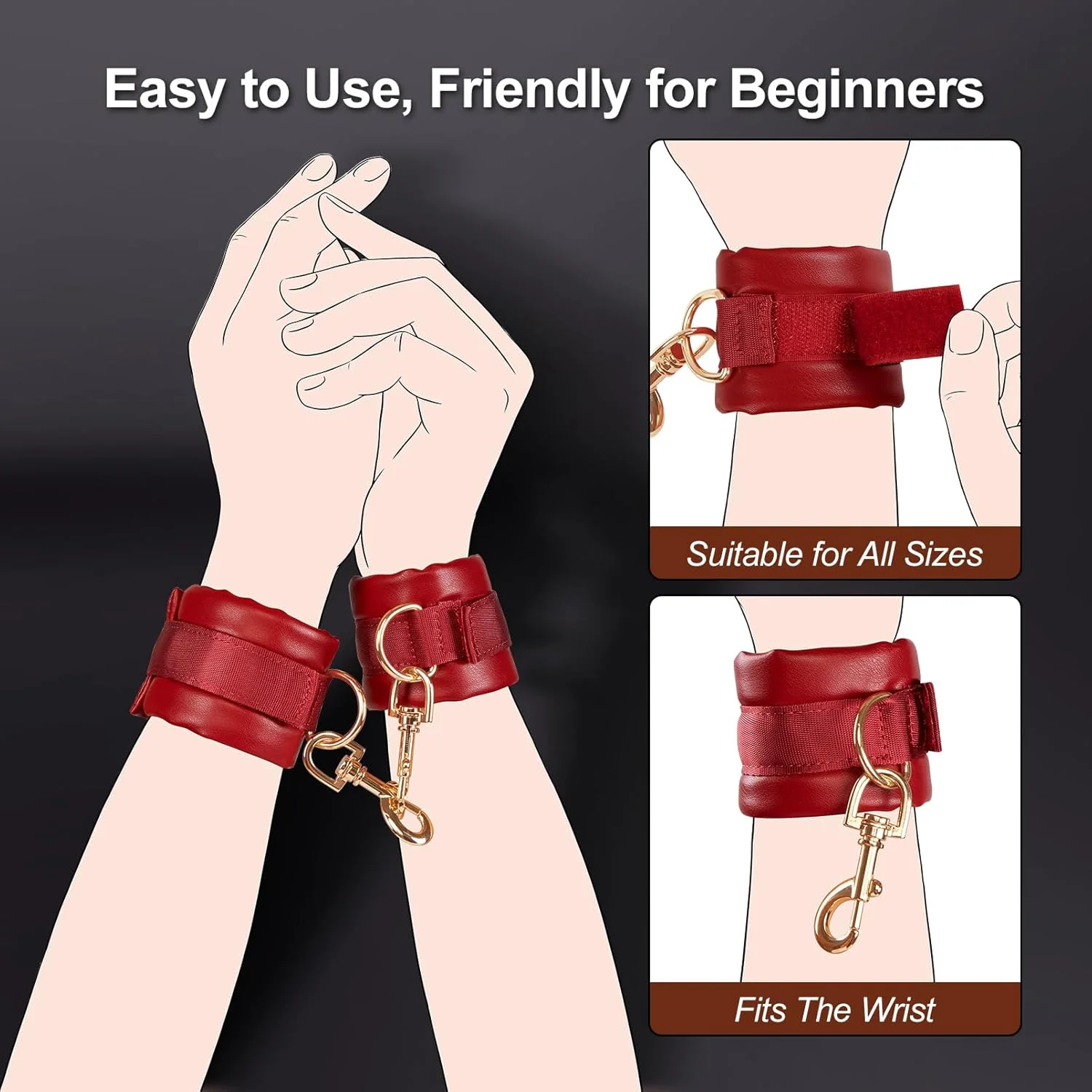 أصفاد جلدية ناعمة قابلة للتعديل للأزواج ، لعبة SM ، أصفاد الكاحل ، مجموعات ألعاب جنسية للضبط ، ألعاب للبالغين #1