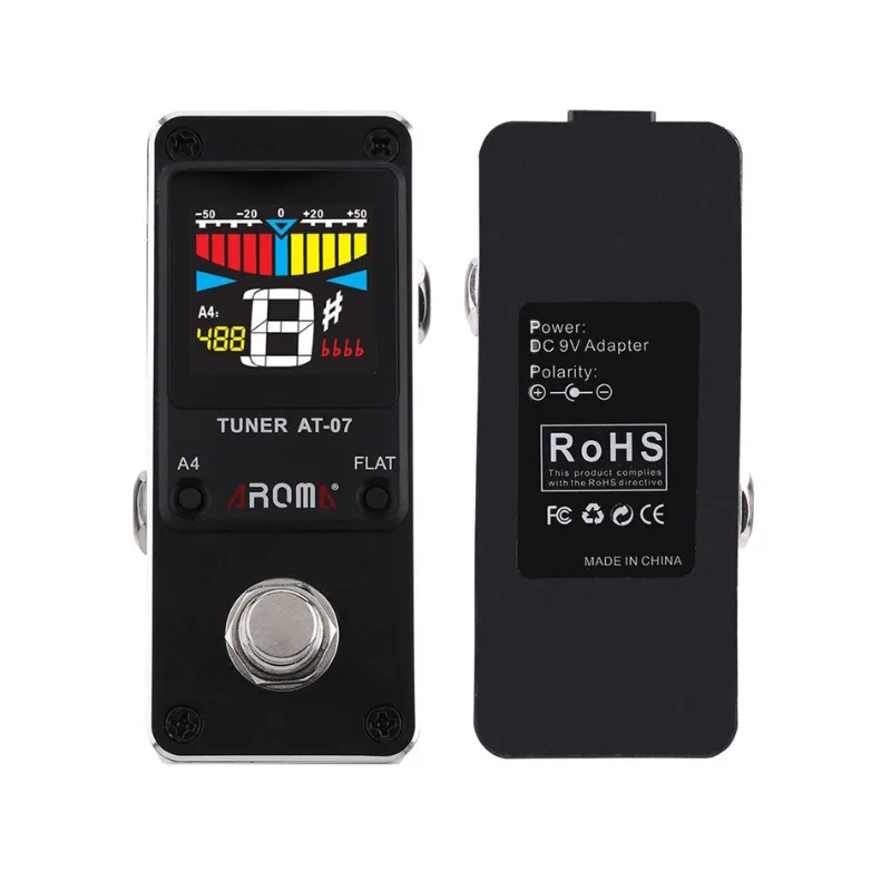 AROMA AT-07 Mini Foot Guitar Tuner Effect Pedal Guitarra Chromatic Tuning Metal Shell HD Display For STAGE And STUDIO