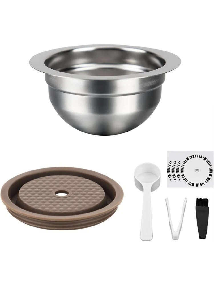 ASWUT-Capsules réutilisables pour Nespresso Vertuo Plus/Vertuo Next/Vertuo, dosettes rechargeables en acier inoxydable 80Ml