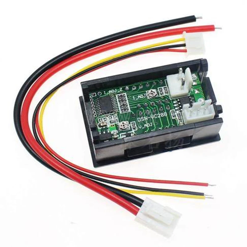 DC 0-100V 10A Digital Voltmeter Ammeter Dual Display Voltage Detector Current Meter Panel Amp Volt Gauge 0.28" Red Blue LED