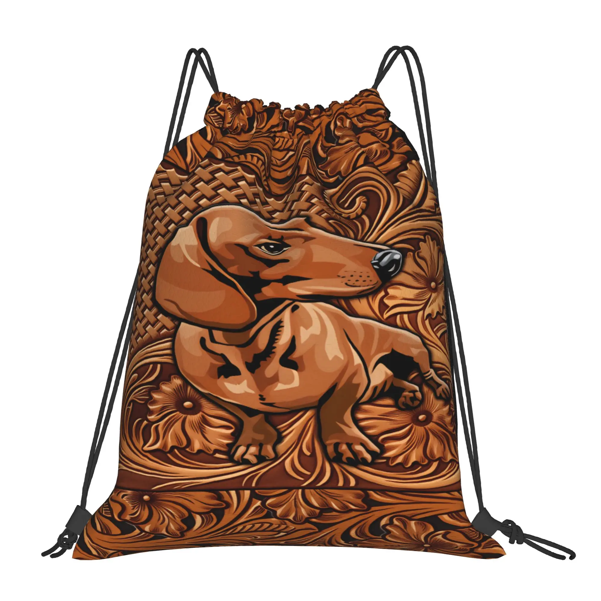 Dachshund Drawstring Bag  Funny Gym Fitness Backpack For Men Water Resistant Sackpack String Bags