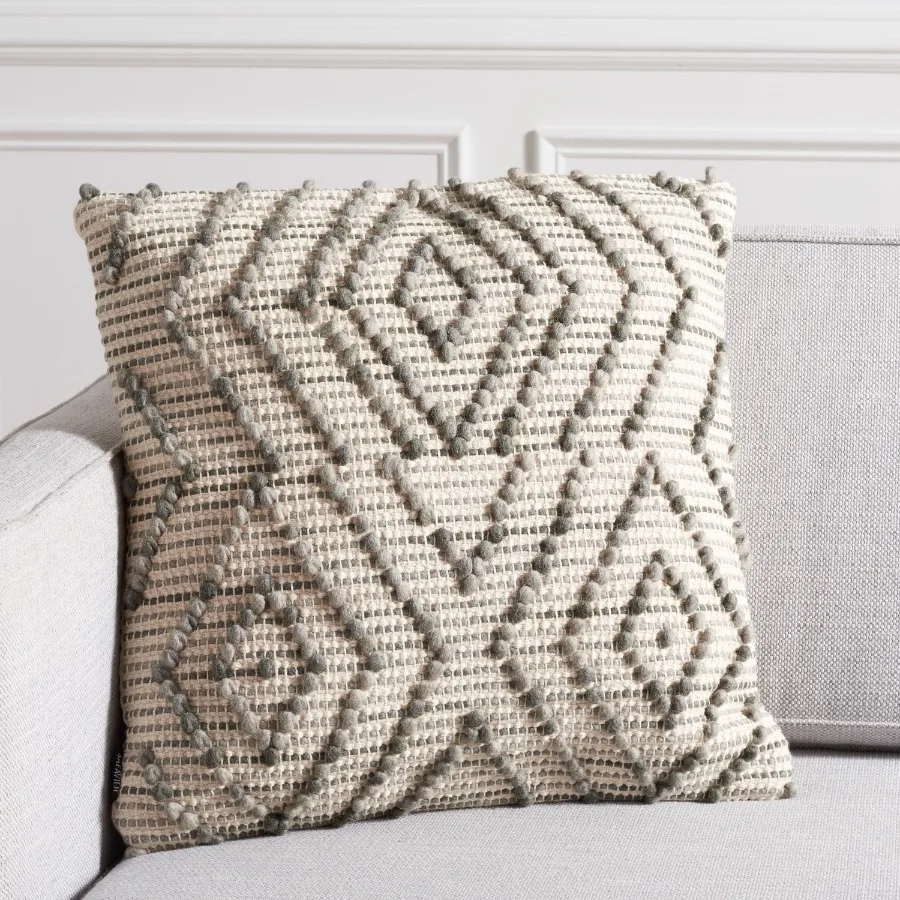 

Adalia Geometric Pillow, 20" x 20", Grey