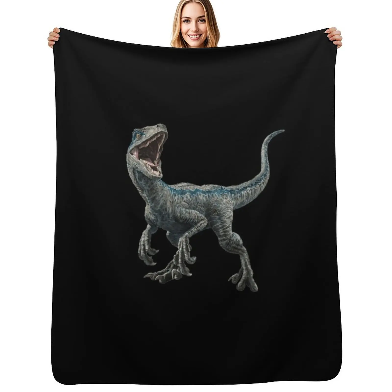 

Velociraptor dinosaur Throw Blanket Hair Decorative Sofas Luxury Designer Soft Big Blankets