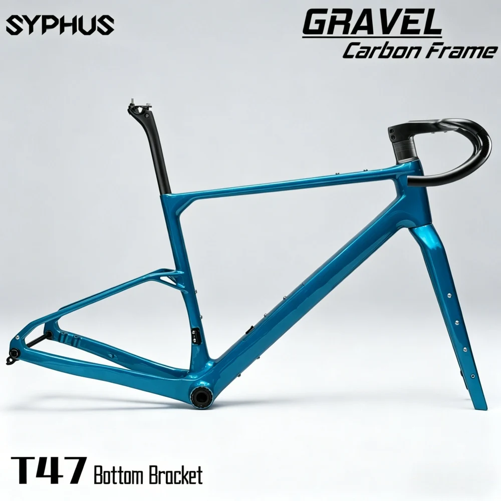 Syphus 2026 Neuer Carbon-Gravelbike-Rahmen T47 Gravel-Fahrrad UDH-Schaltauge Gravel-Fahrradrahmenset Carbon-Fahrrad-Cyclocross-Rahmen