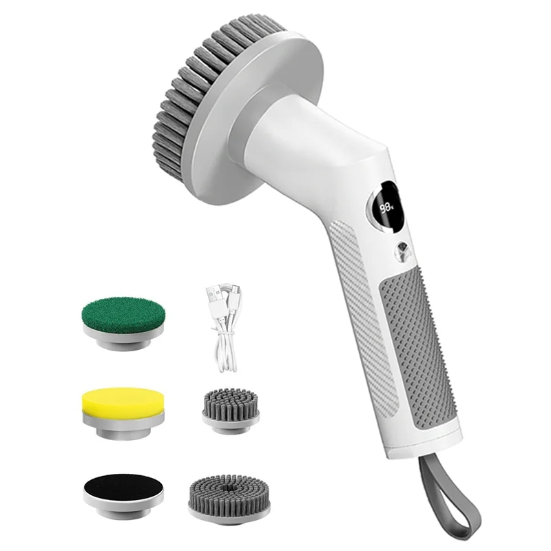 

AB66-Домашний инструмент для чистки HD-дисплей Многофункциональная гибкая электрическая щетка для чистки Регулируемая ручка Умный скруббер