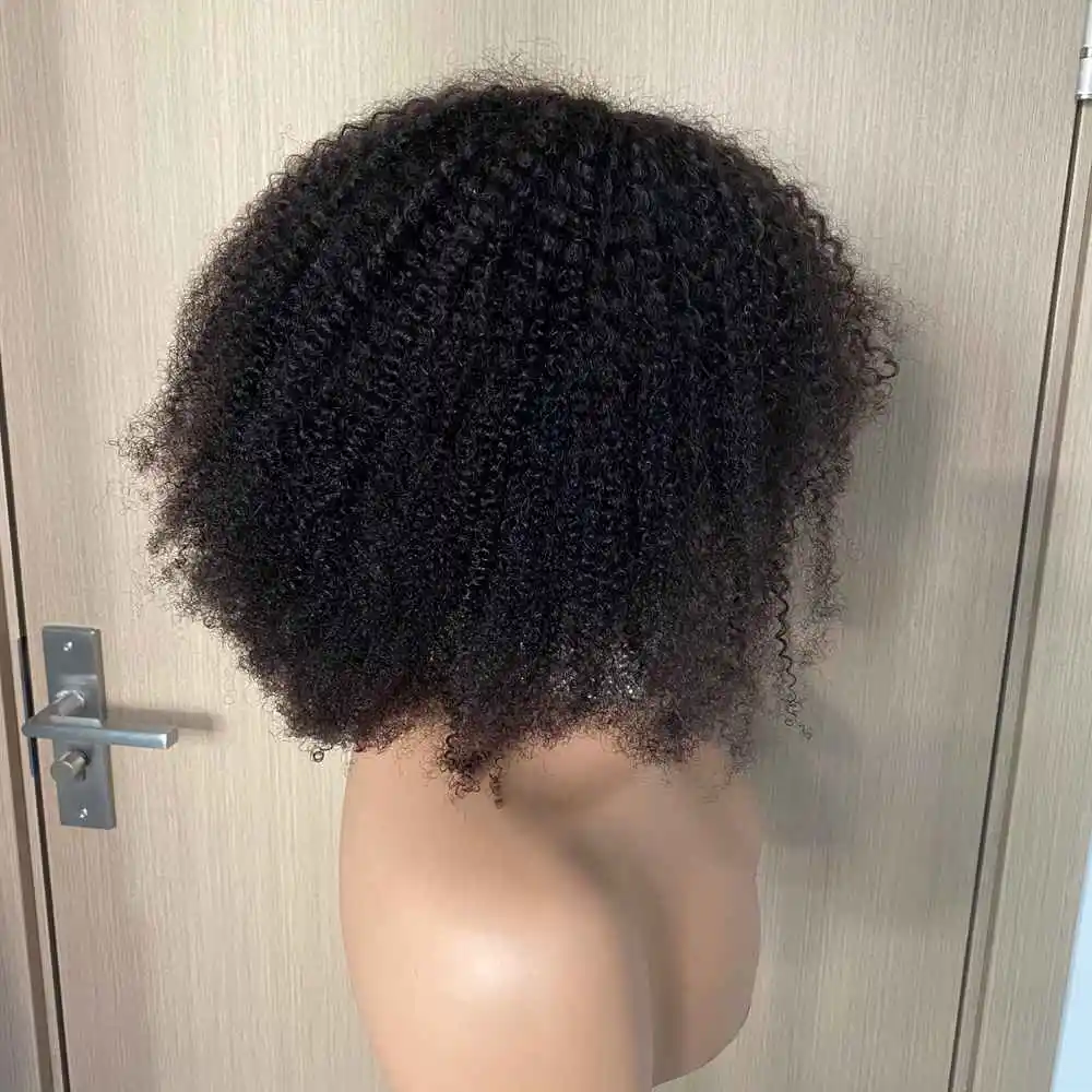 Mongolian Short 4B 4C Wigs Afro Kinky Curly Bob Wig Brazilian Wig Human Hair Human Hair Natural Hair Wigs Full Machine