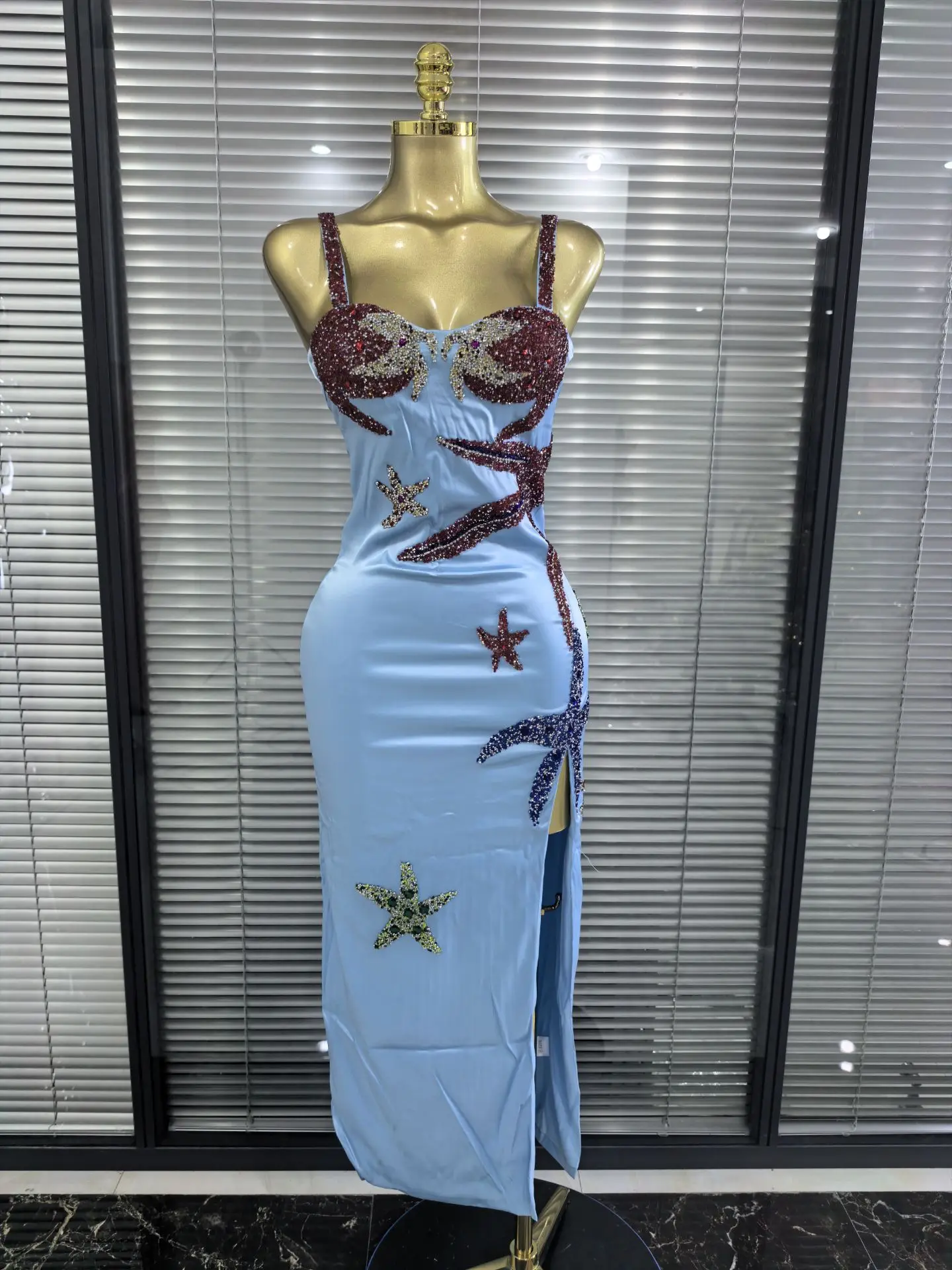 princess polly baby blue dress Sea Shell Fashion Dress