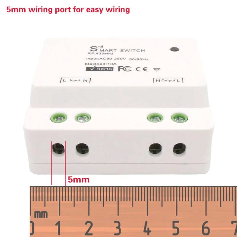 Universal Controle Remoto Relé Receptor Módulo Interruptor, 1 CH Relé Controlador para Lâmpadas LED, Luzes DIY, AC 110V, 220V, 433MHz, RF