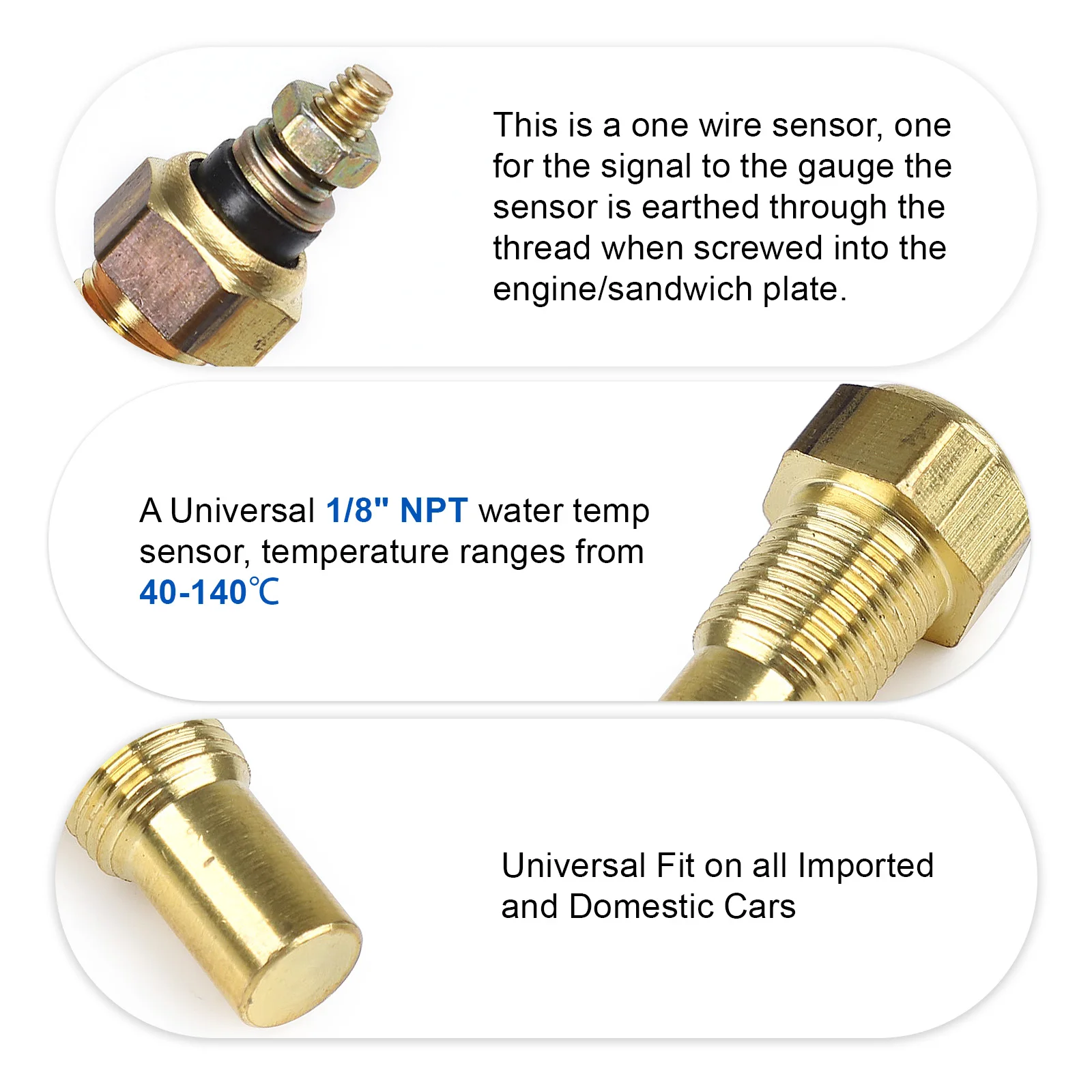 Sensor de temperatura eléctrico Universal 1/8 NPT para agua/aceite, 0 - 300f Transmisor emisor al por mayor Unidad de envío Descuento Venta caliente