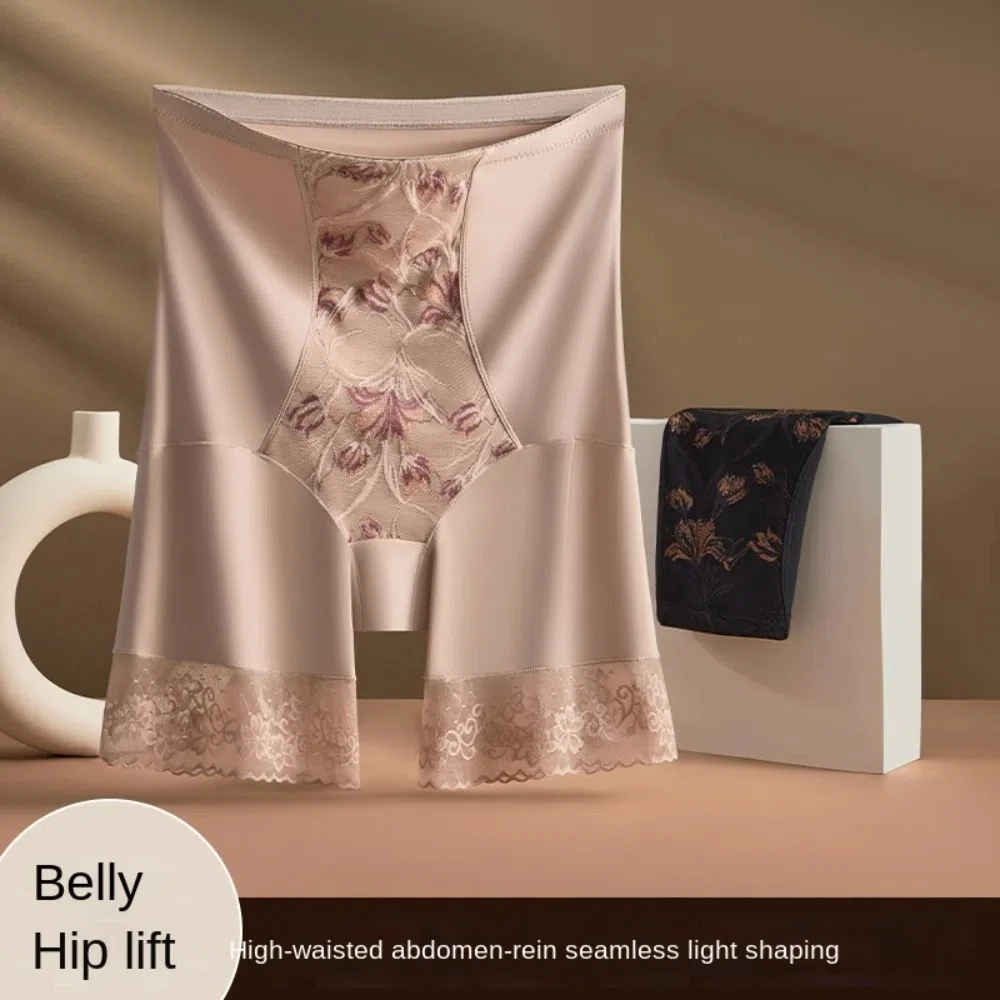 

High Waist Postpartum Body Shaper Shapewear Lace Flower Trouser Legs Slimming Shapers Belly Contracting Girdle Panties