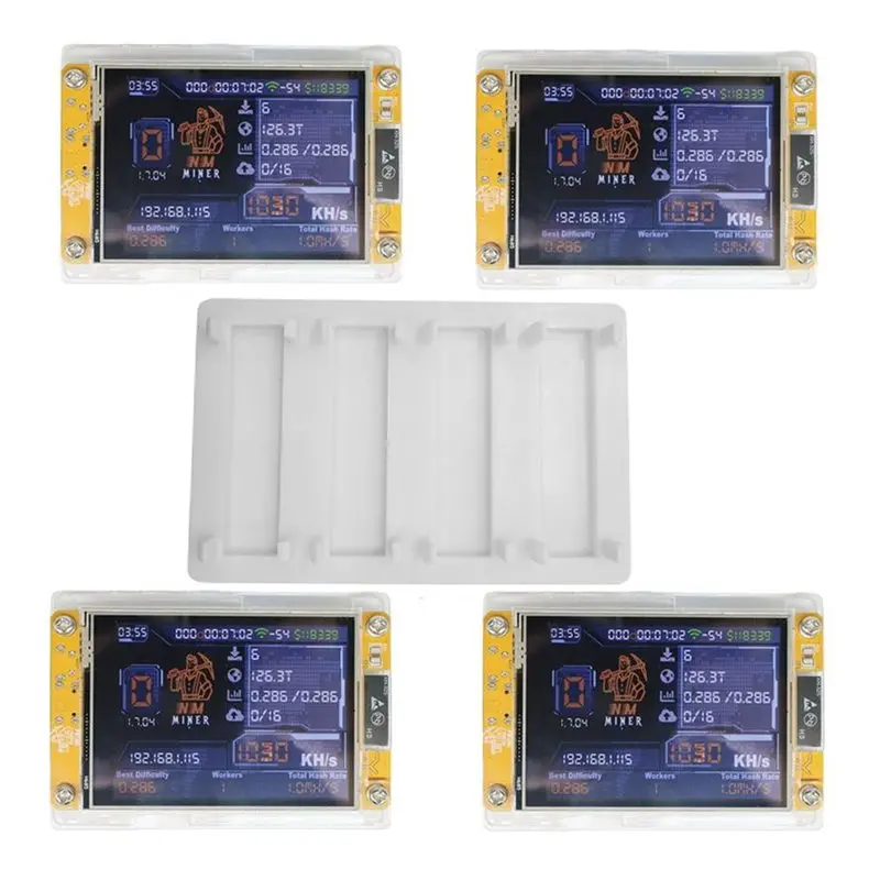 QWE-4X1030KH/S Nmminer Nerdminer+4 Slots Stand Upgraded 2.8 Inch Smart Display Bitcoin Crypto Solo Lottery Miner For Home