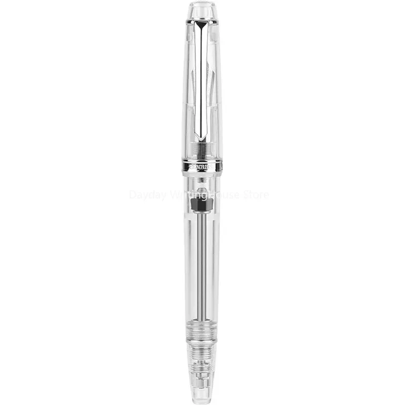 Imagem -06 - Penbbs 268 Caneta Tinteiro de Enchimento a Vácuo Irídio ef f m Nib 0.38 0.5 0.7 mm Totalmente Transparente Moda Escritório Escrita Presente Caneta Conjunto