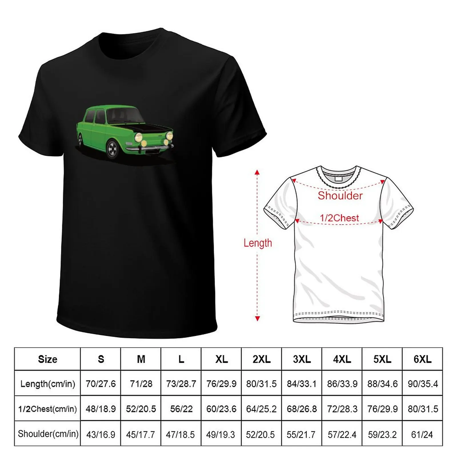Simca 1000 Rallye green T-Shirt Plus Size Lightweight Top