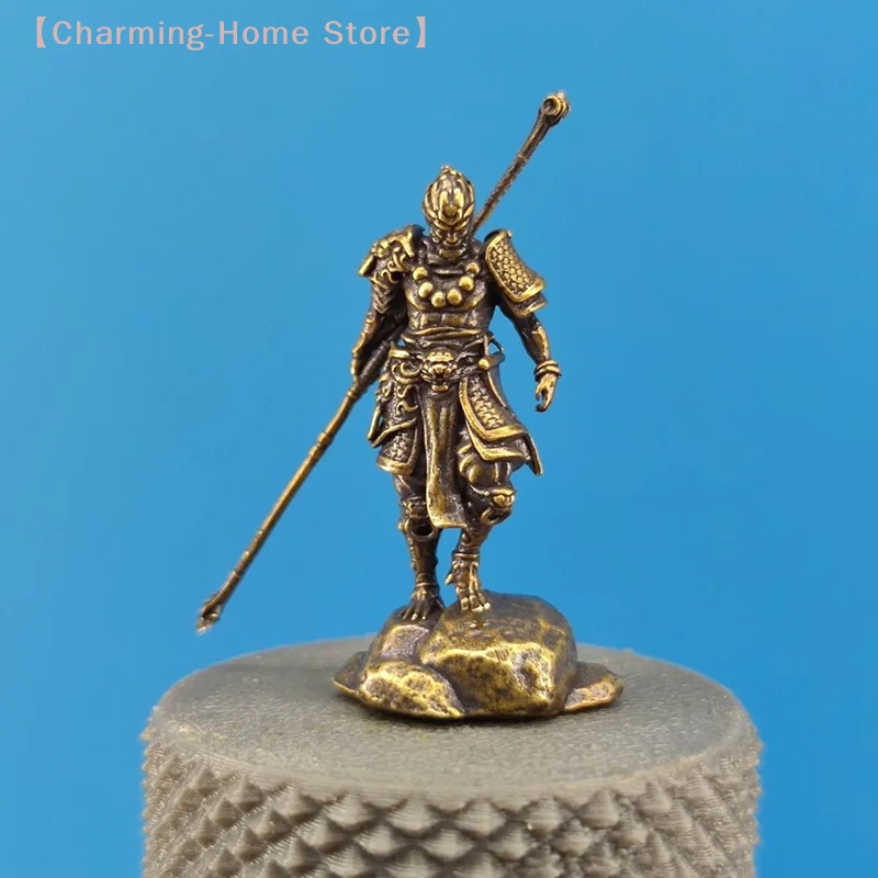 Antike Affen-Sun-Wu-Miniaturfiguren, handgefertigte Mini-Goldene-Stab-Wu-Statue, Modell, Schreibtisch-Ornamente, Heim- und Auto-Dekoration, Kunsthandwerk