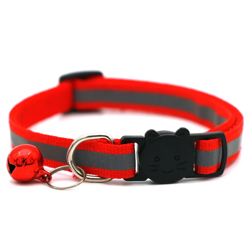 Cat Collar Colors Reflective Breakaway Neck Ring Necklace Bell Pet Products Safety Elastic Adjustable with Soft Material