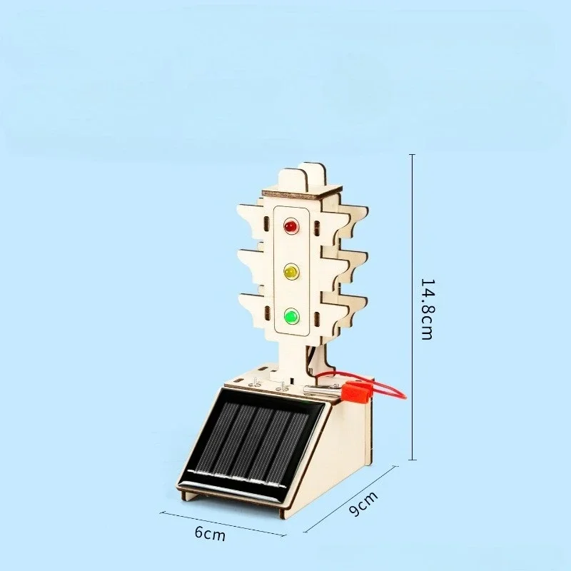 Solar Traffic Light DIY Science Kit Solar Energy Circuit Assembly Model STEM Physics Experiment Educational Handmade Craft