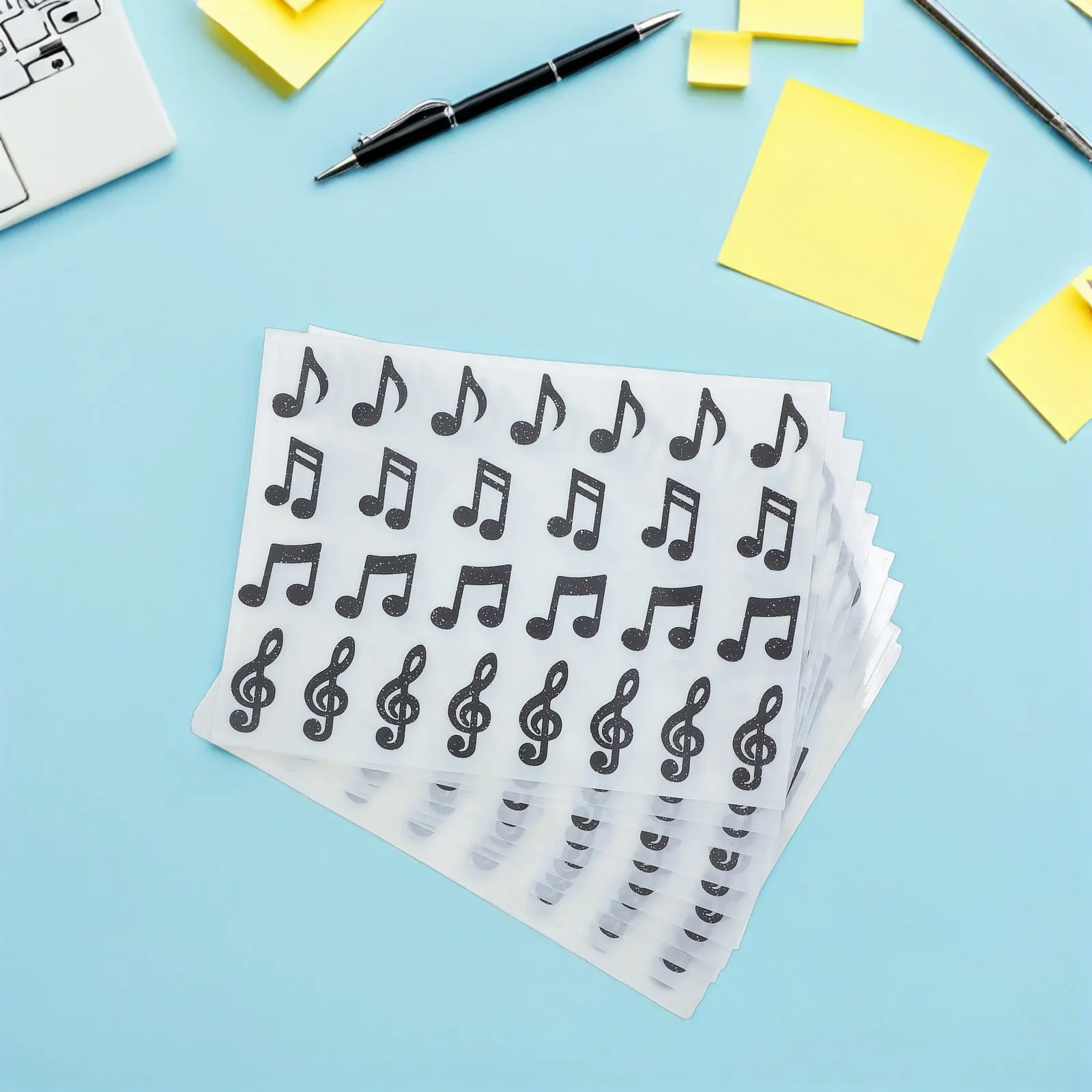 20 feuilles d'autocollants scintillants à motifs de notes de musique, récompenses pour enseignants, incitations pour les élèves, motivation en classe