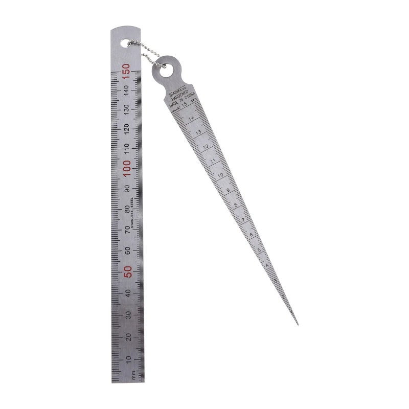 Taper Gauge Depth Gap Ruler Wedge Feeler 1-15mm Stainless Steel Hole Inspection