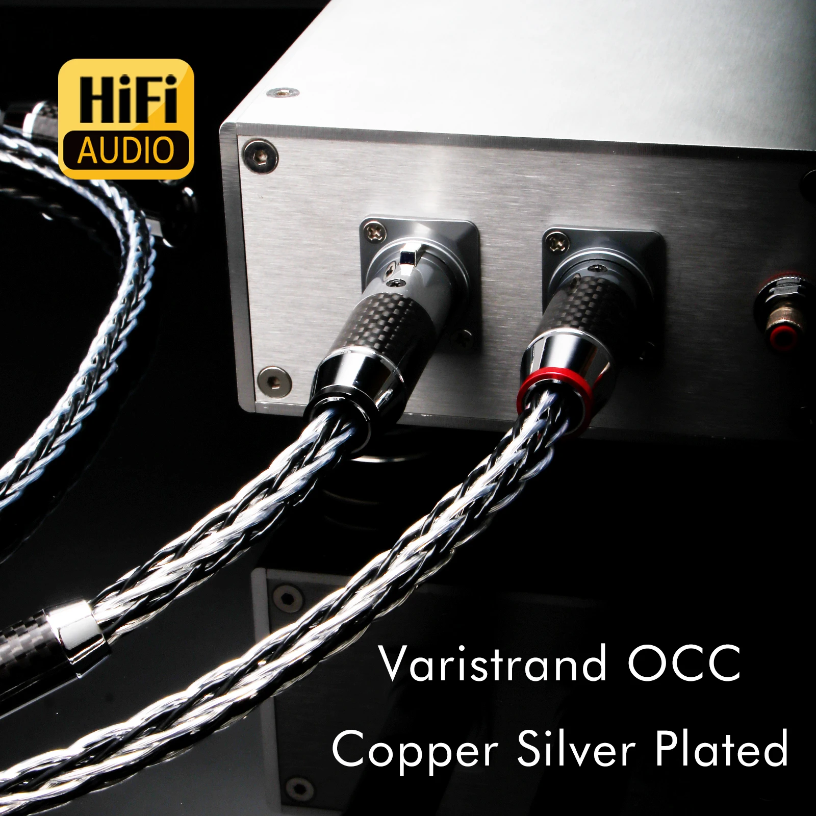 Paar 8CS XLR-Kabel 16-adrig 7N OCC versilbertes XLR-Kabel Stecker auf Buchse verriegelter XLR-Stecker Splitter Audio-Symmetriekabel – Detail 5