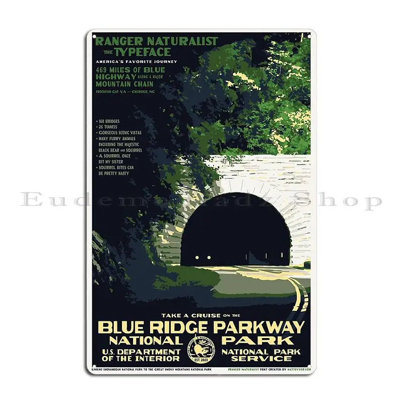 blue ridge parkway Metal Plaque Poster Bar Party Garage Print Sign Tin Sign Poster