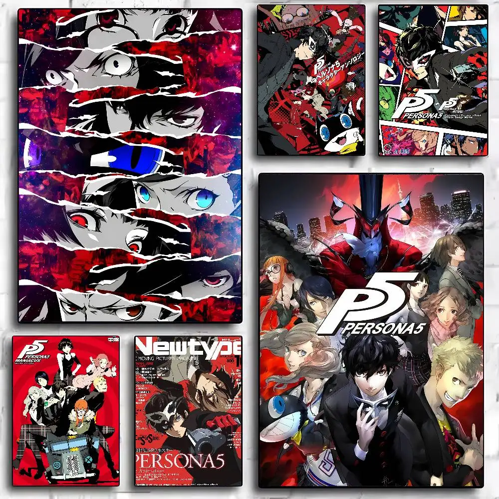 Poster High Quality Print Waterproof Wall Art Sticker For Bar Living Room Decor Gift Hot Video Game P-Persona 5