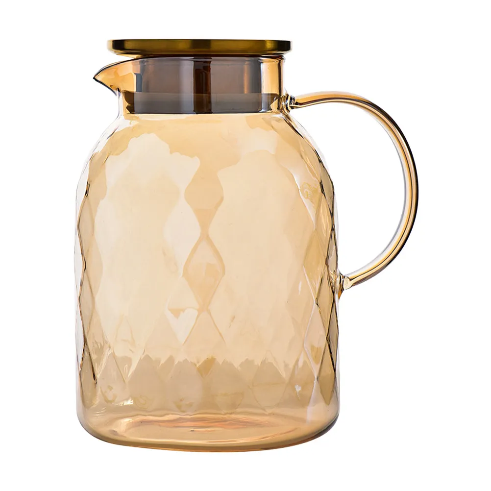 Large Capacity Glass Cold Water Pitcher for Juice Iced Tea Milk Beverages Home Kitchen Bar Party Picnic Pool Bbq Jug