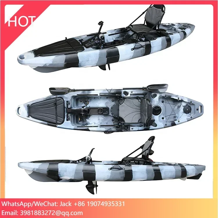 Hot Sale New Design 11.5ft Sit In Professional Fishing Foot Pedal Kayak With Propeller Pedal Drive