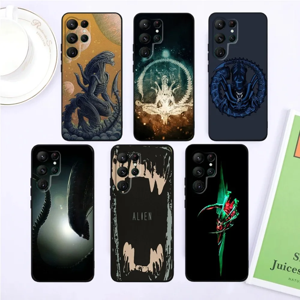 Movie A-AlienS X-Xenomorph Phone Case For SamsungS24,S23,S22,S21,Ultra Pro S10,S30Plus,S9,20lite Black Cover