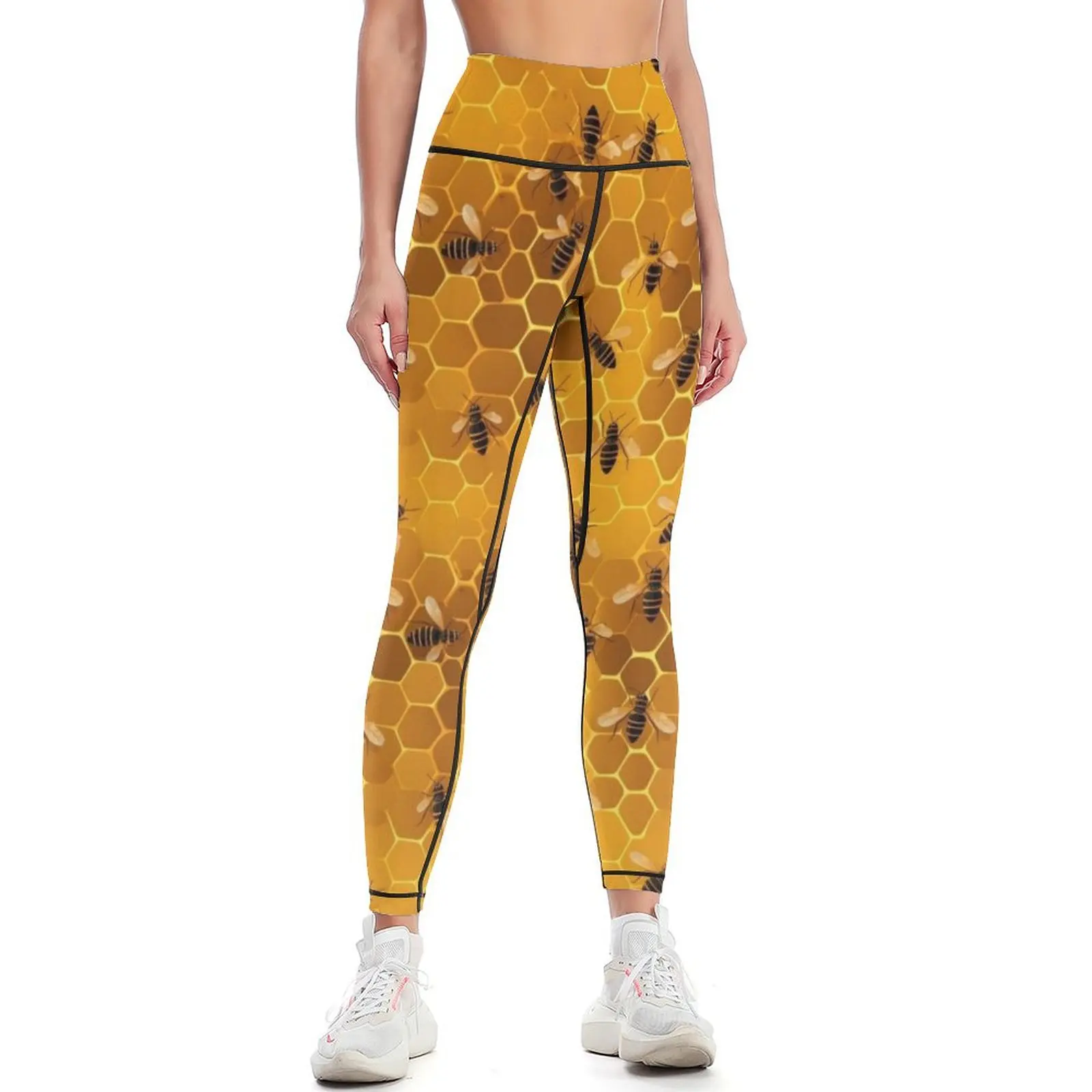 

Honeycomb and Bee Pattern 14 Leggings gym's sportswear Women's fitness Womens Leggings