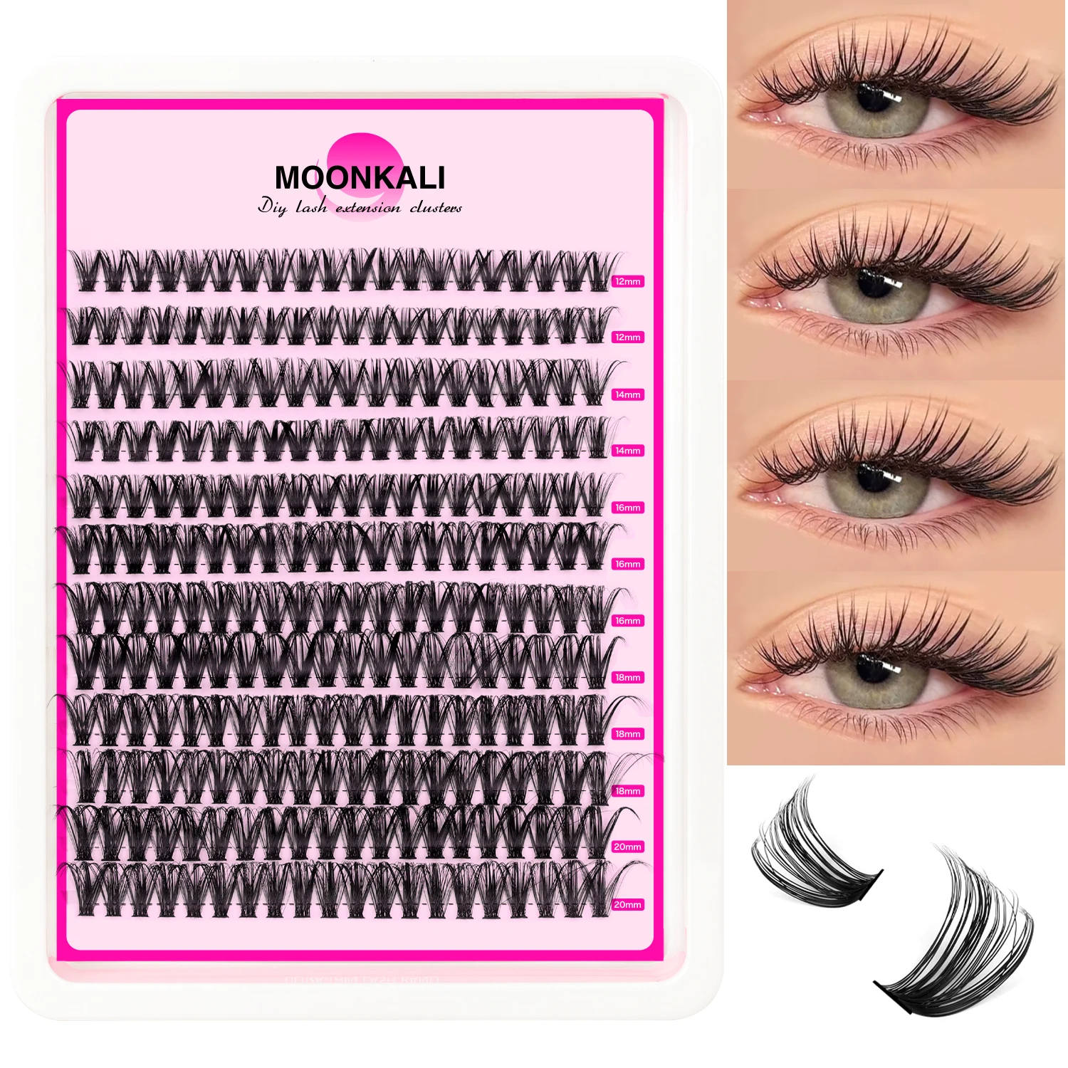 MOONKALI مجموعات الرموش الطبيعية 40P 80P 100P جلدة حجم رمش تمديد عدة رموش سميكة ماكياج