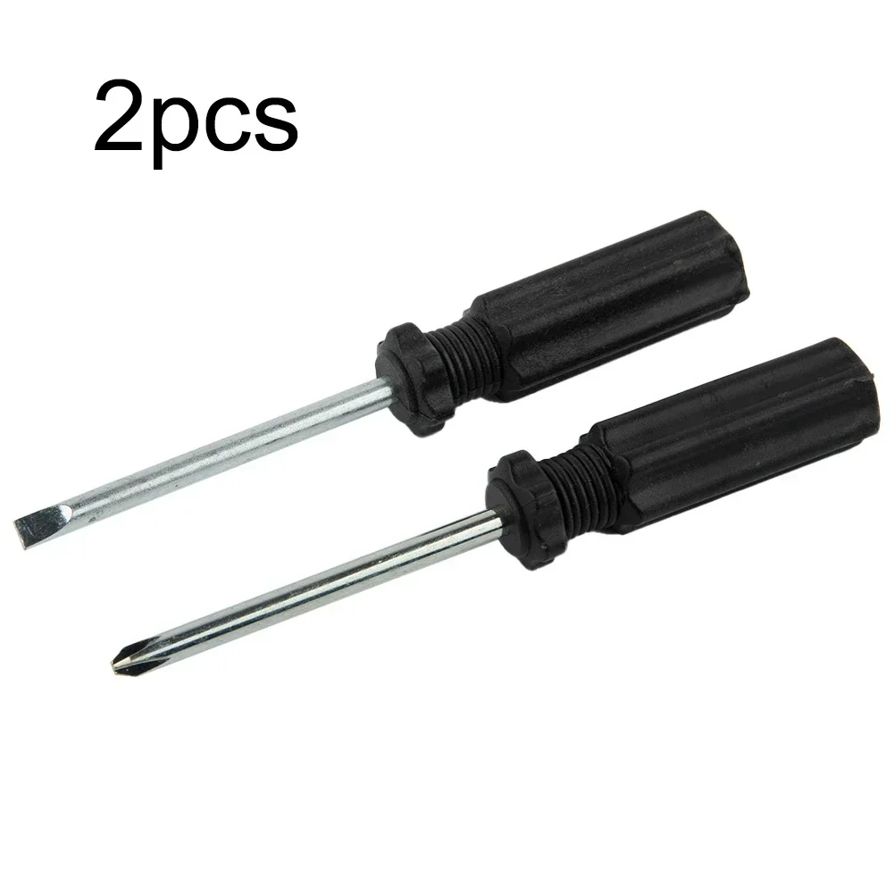 2 Pcs Slotted/cross Hand Screwdriver 4mm Head 14mm Handle 45 Steel For DIY Repairing Household Hand Manual Tool Accessories