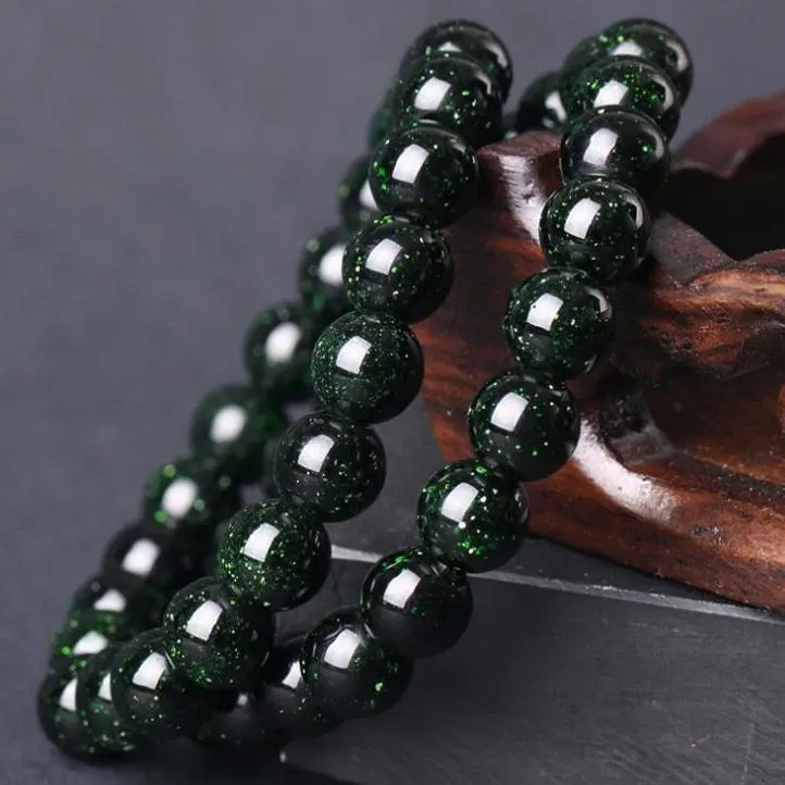 

Natural Green Sand Stone Light of Life Comfortable Bracelet Blue Sand Stone Starry HandString for Men and Women's Couple Gifts