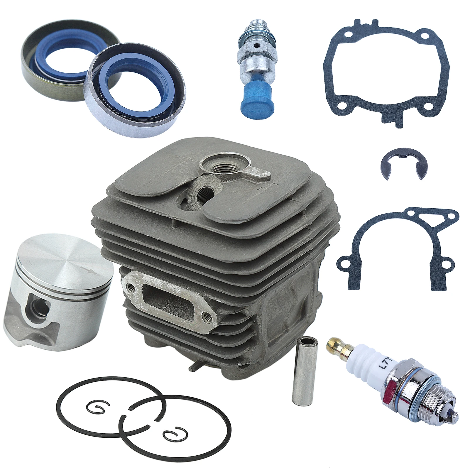 Kit guarnizioni pistone cilindro da 50mm per Stihl TS410 TS420 sega da taglio candela valvola di decompressione paraolio