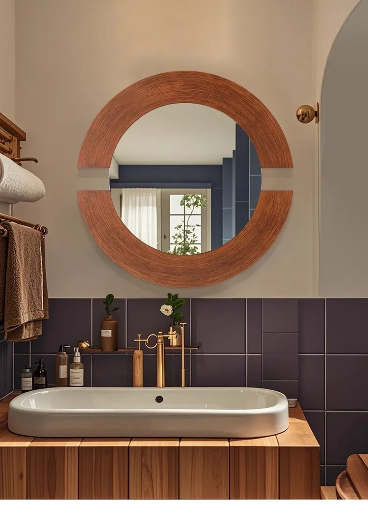 Round bathroom mirror high definition explosion-proof lde smart mirror ins simple modern European makeup mirror bedroom