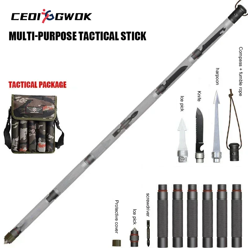 عصا المشي لمسافات طويلة CEOI GWOK متعددة الوظائف قابلة للتعديل، جميع احتياجاتك الخارجية، أقطاب رحلات من سبائك الألومنيوم المتينة
