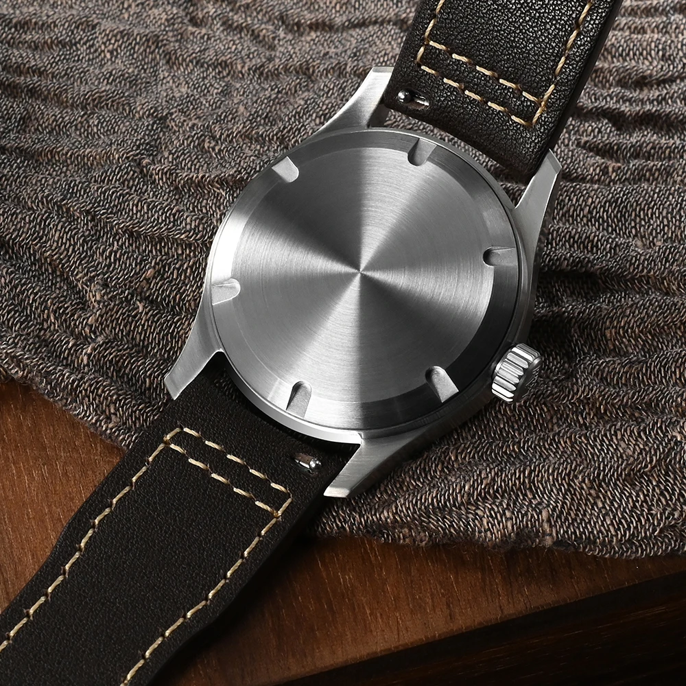 San Martin Herren-Pilotenuhr, 37 mm, Miyota 8215, modischer, schlichter Stil, militärische automatische mechanische Uhren, 100 m wasserdicht, BGW-9