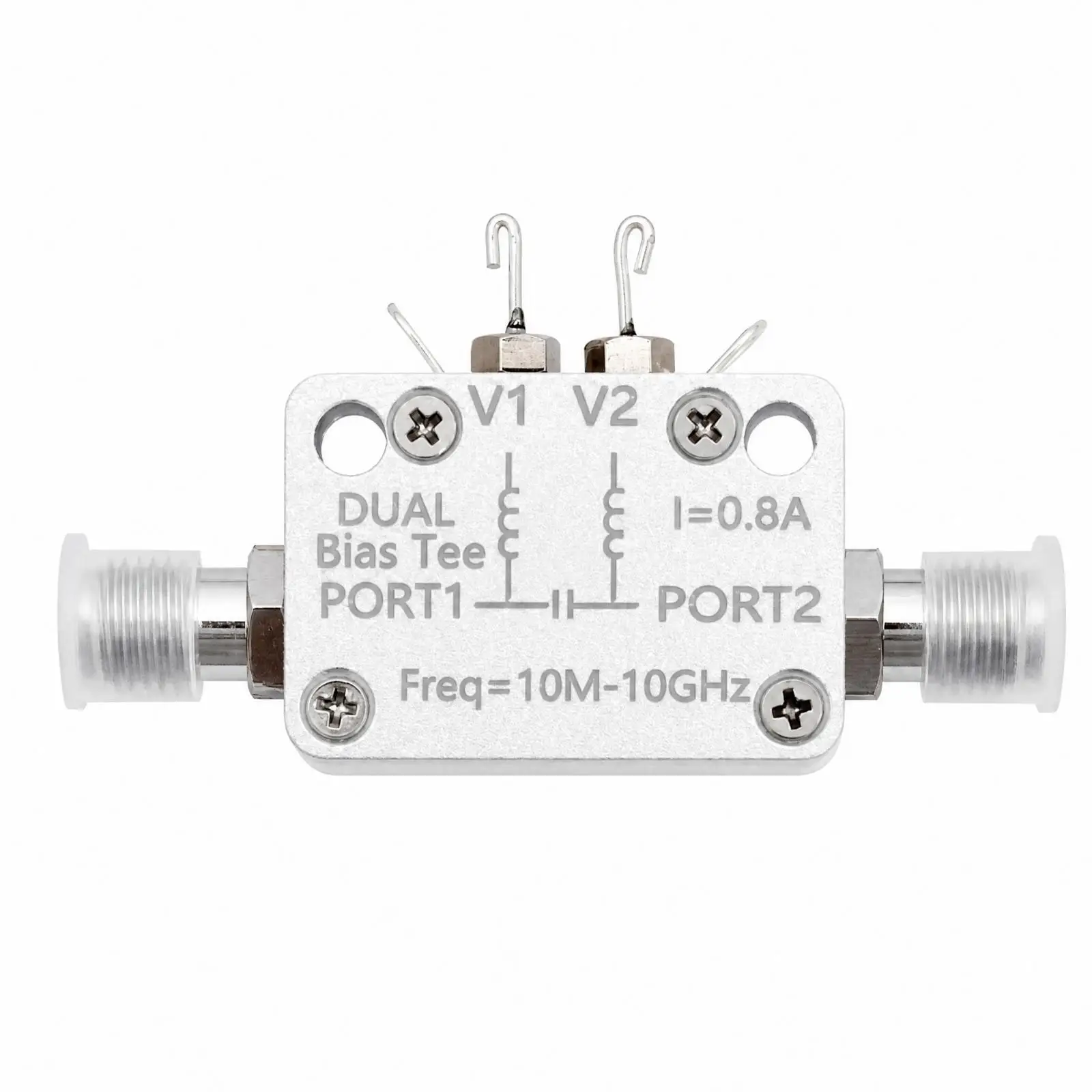 Double Bias Tee RF DC Bloc 10M-10G Coaxial Feeder with DC Block for Broadband Amplifier and Light Emitting Component Driver