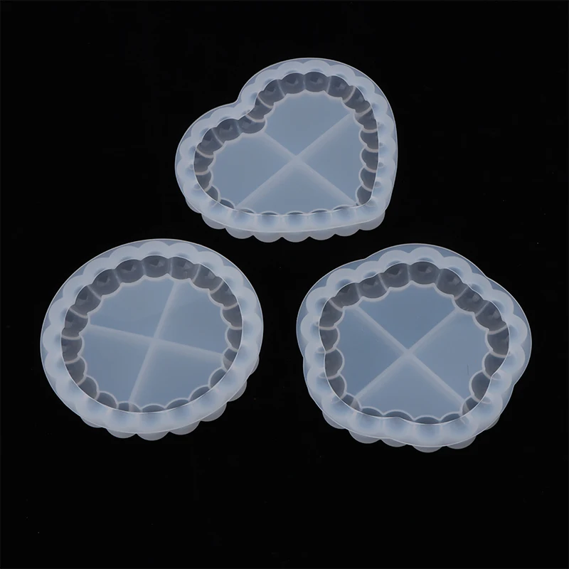 1pc Bubble Design Concrete Tray Silicone Molds Silicone For Epoxy Resin Coaster, Cement Tray, Plaster Plate Oval Round